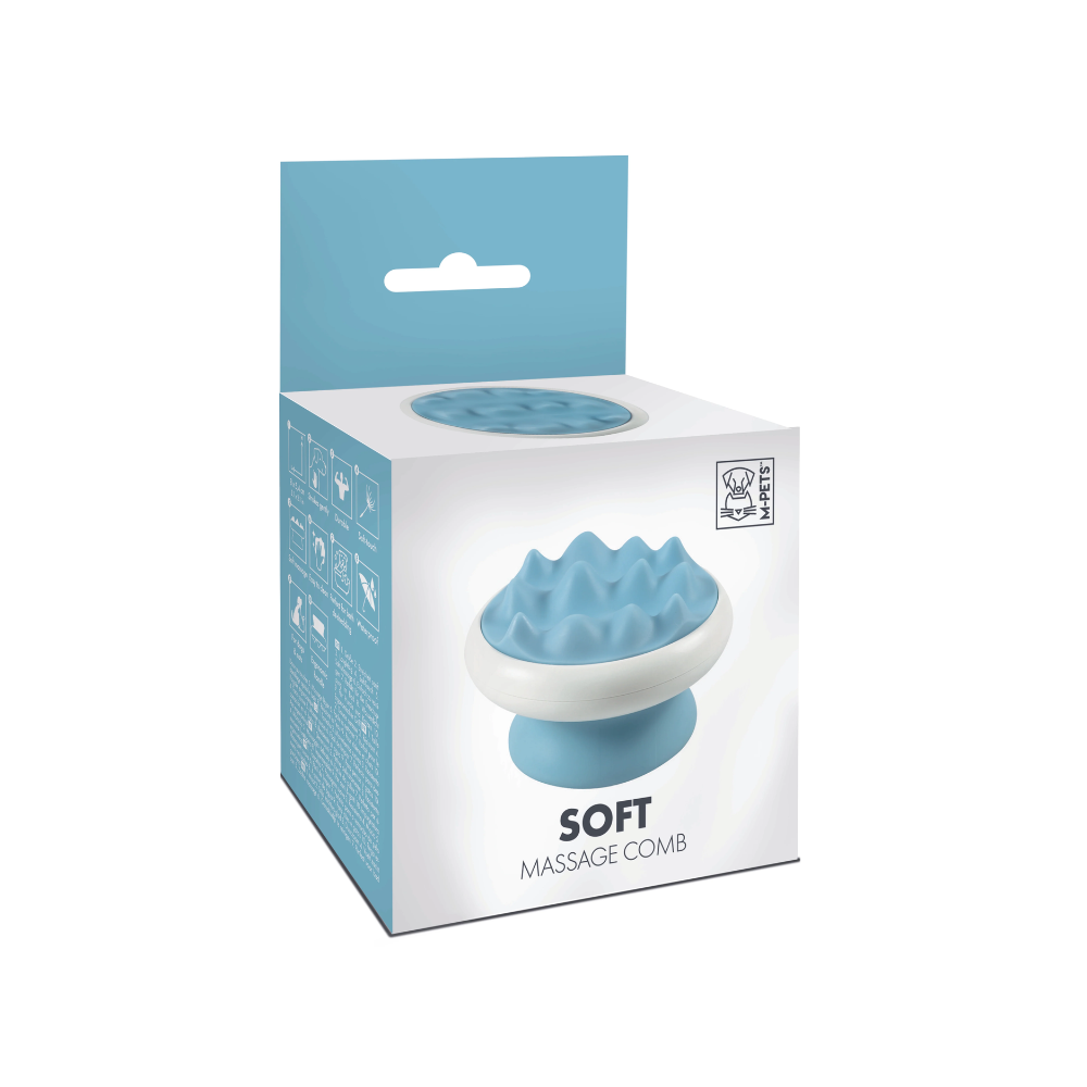 SOFT Massage Soft Comb - Coarse Teeth Blue