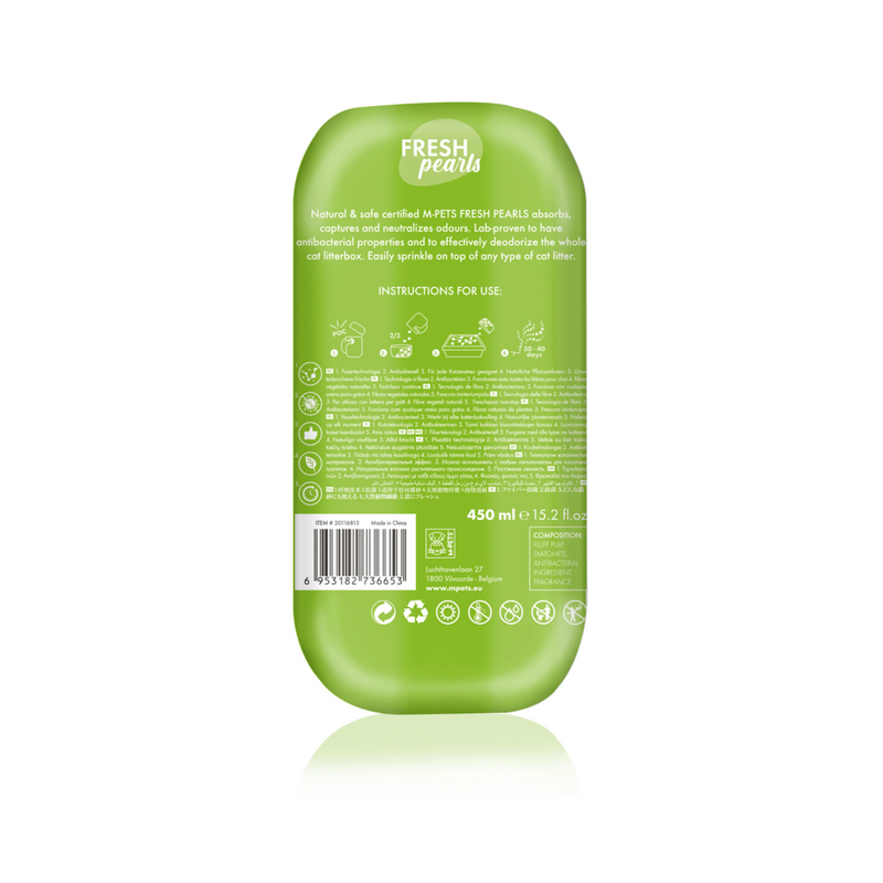 Désodorisant naturel pour litière pour chat FRESH Pearls - Herbe 450 ml