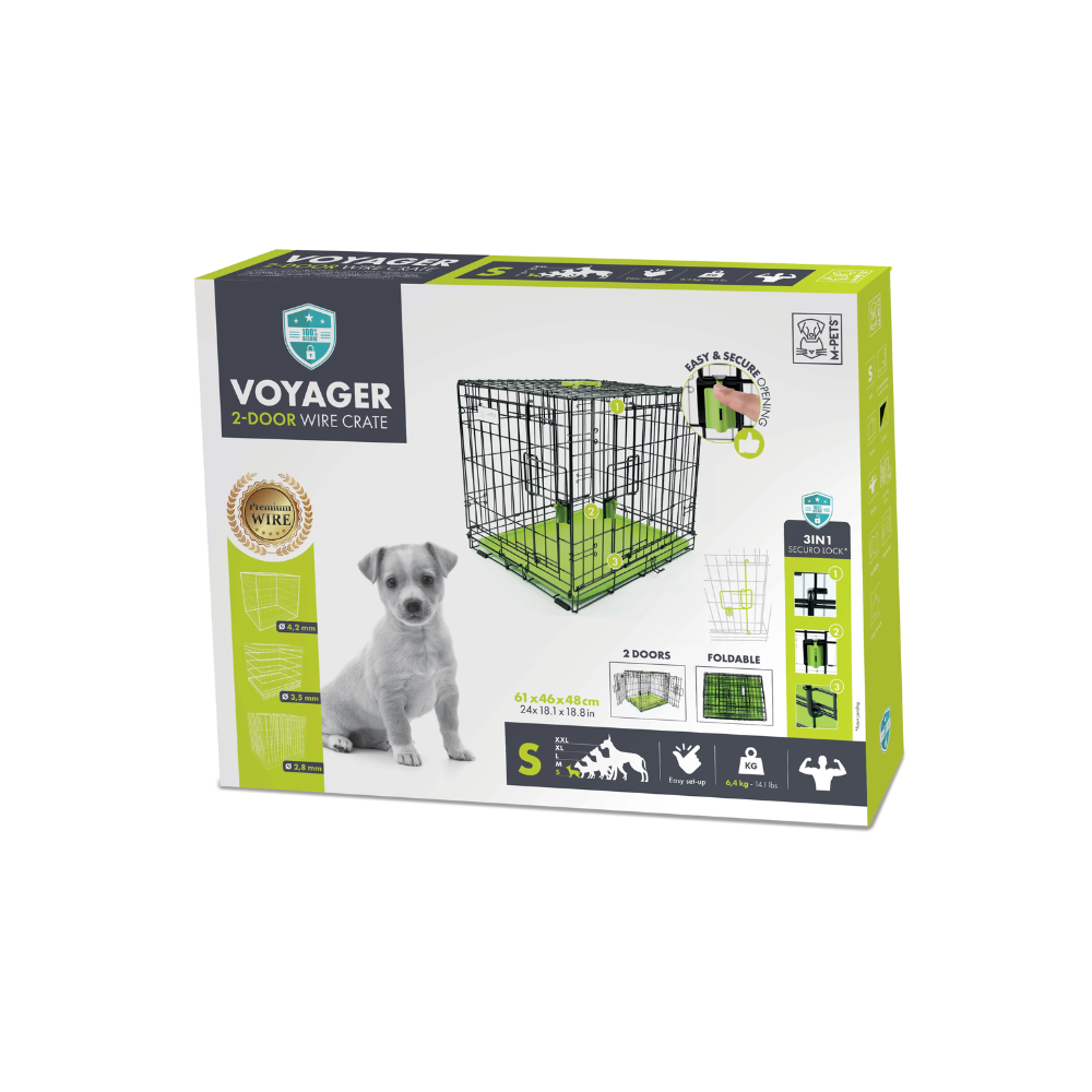 VOYAGER Wire Crate Green – M-PETS