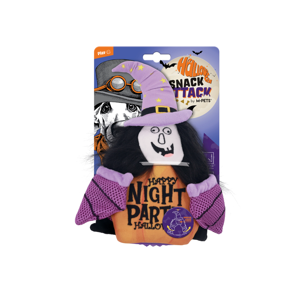 Halloween Snack Attack Dog Toy - Witch