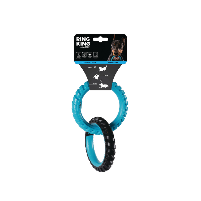 RING KING Dubbele Ring - Capri Blauw &amp; Zwart