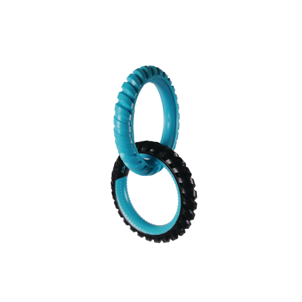 RING KING Double Ring - Capri Blue & Black