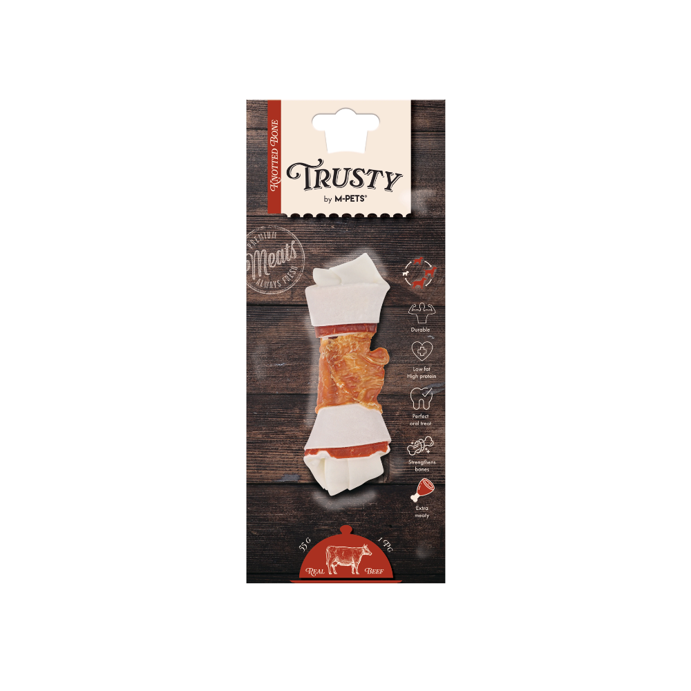 TRUSTY Knotted bone Extra Meaty Beef Flavor12.7 cm