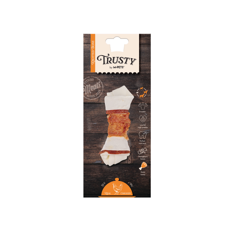 TRUSTY Knotted bone Extra Meaty Chicken Flavor 12.7 cm