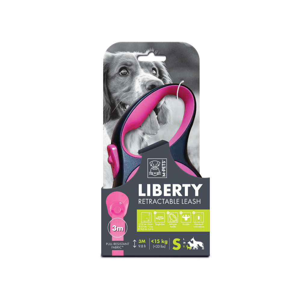 LIBERTY Dog Retractable Leash - Pink