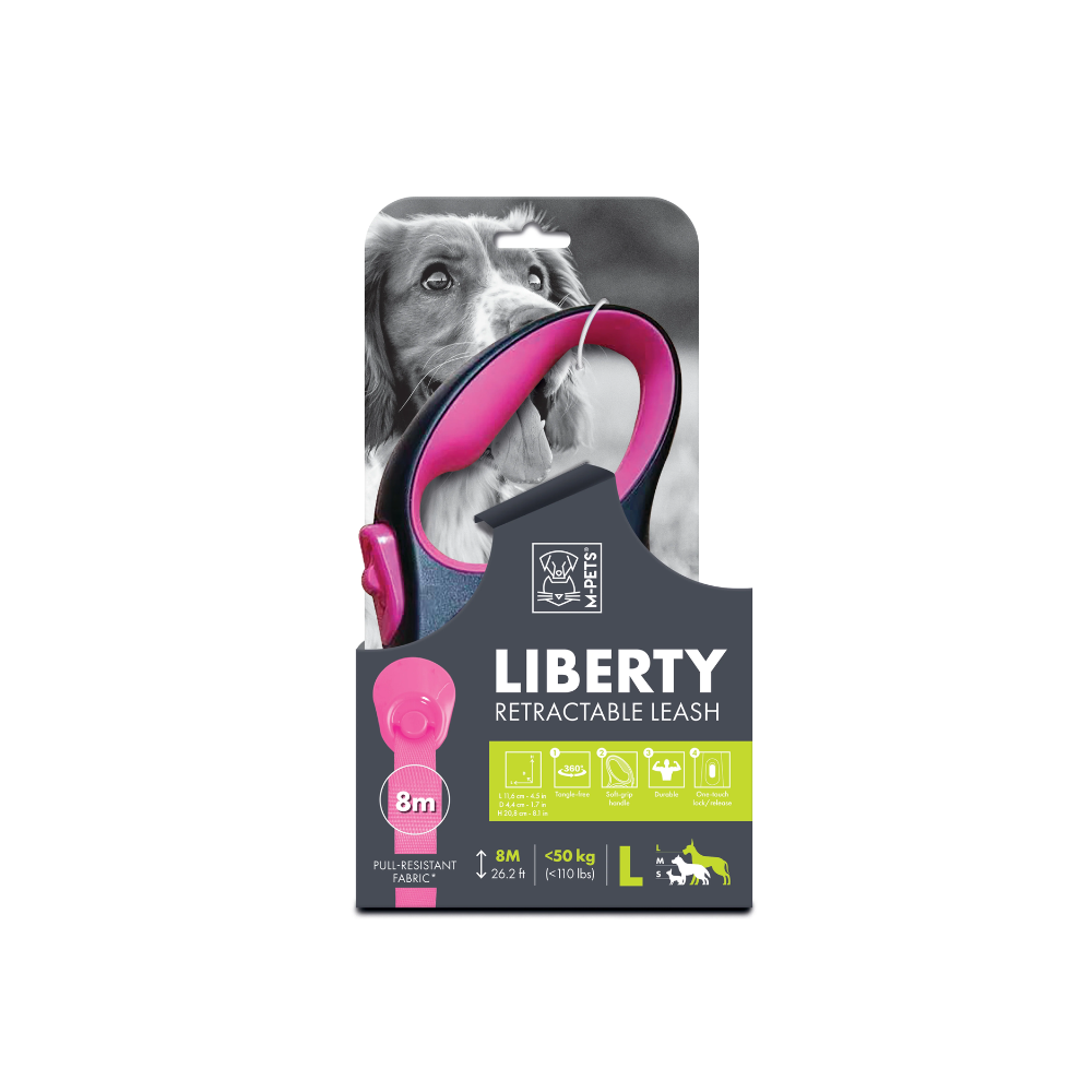 LIBERTY Dog Retractable Leash - Pink