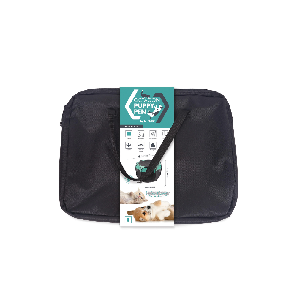 Octagon Puppy Pen - Black & Green – M-PETS