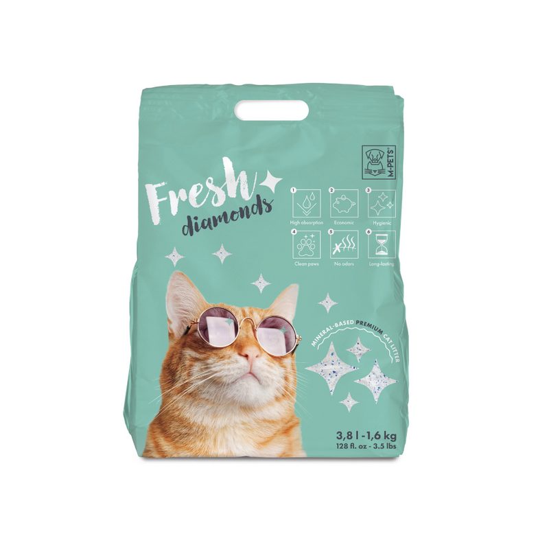 Litière pour chat en silice FRESH DIAMONDS naturelle