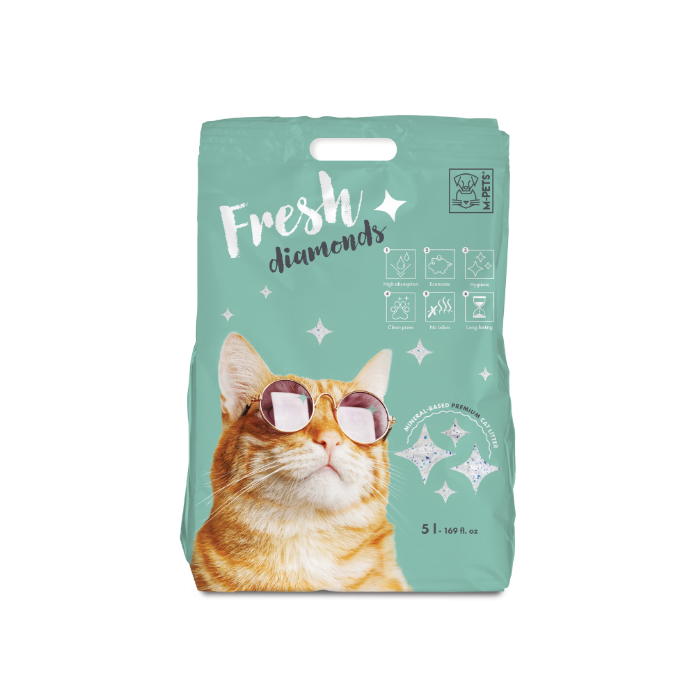 Litière pour chat en silice FRESH DIAMONDS naturelle