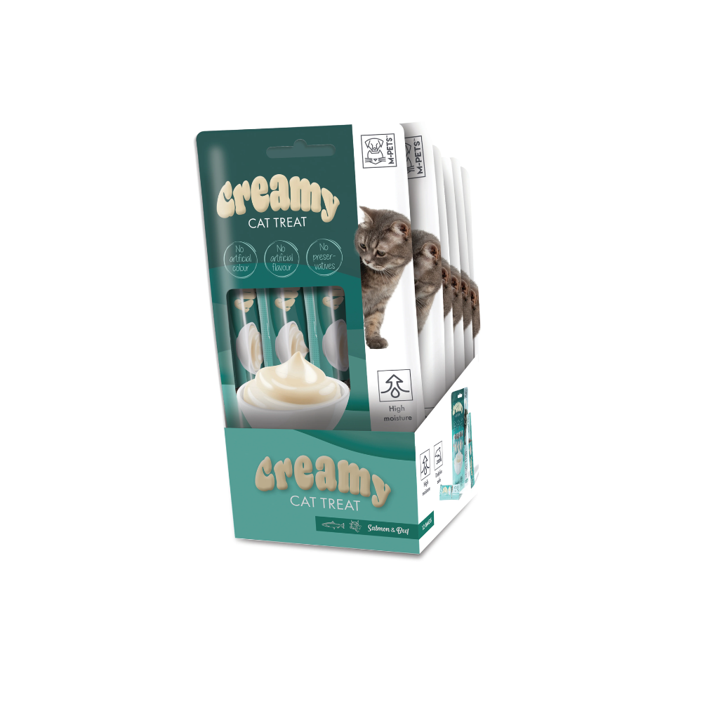 Friandises crémeuses pour chats - Saumon et bœuf