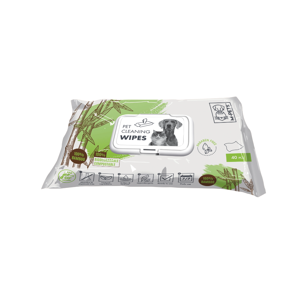 Pet Cleaning Wipes 100% Bamboo 15 x 20 cm - 40 pcs