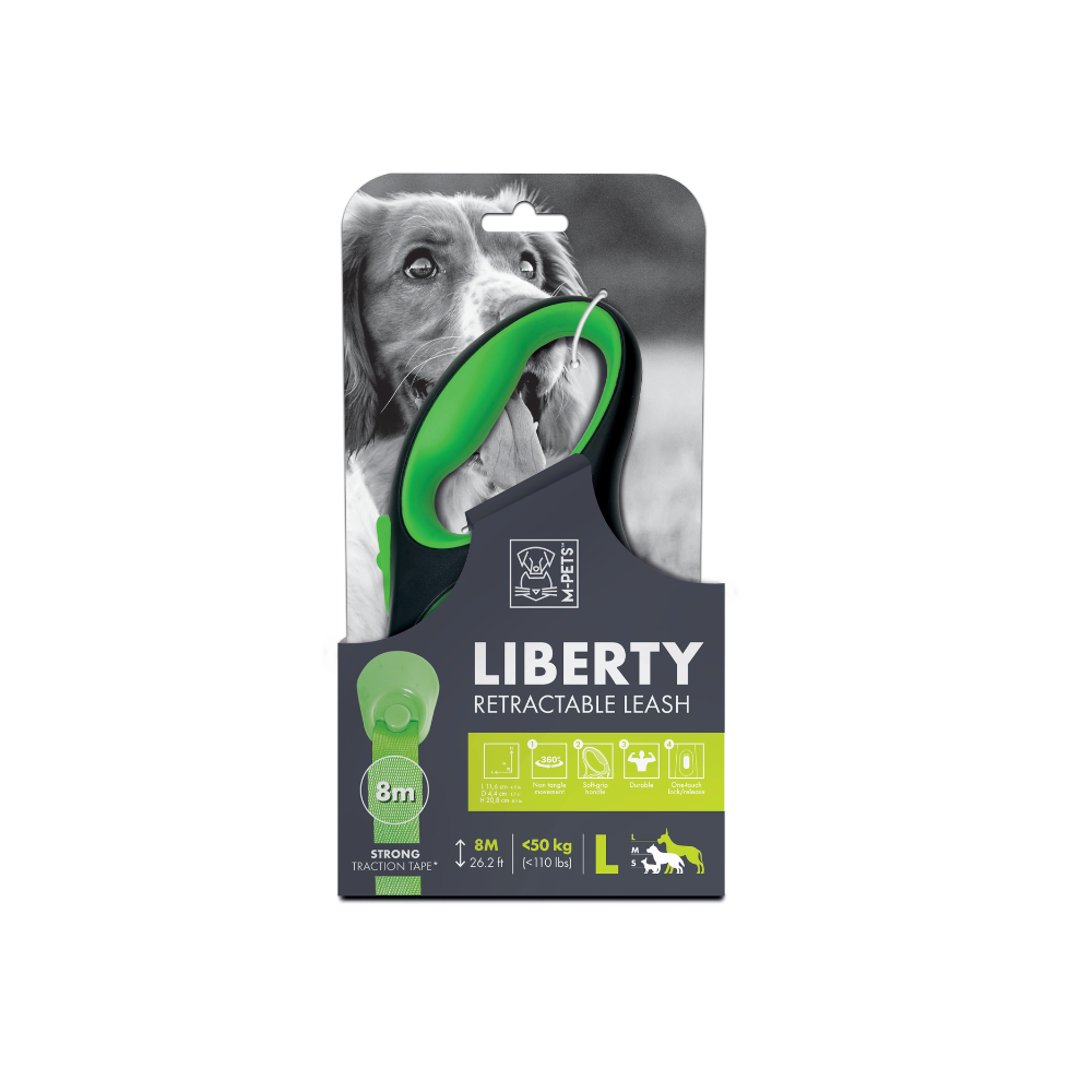 LIBERTY Dog Retractable Leash Green