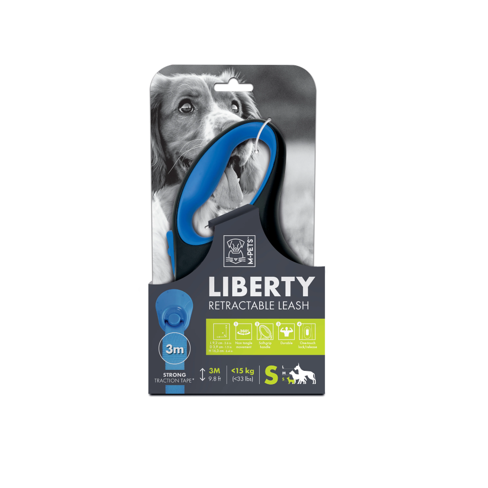 LIBERTY Dog Retractable Leash Blue