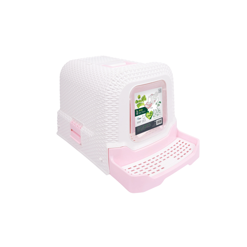 ECO Rattan Cat Toilet Pink