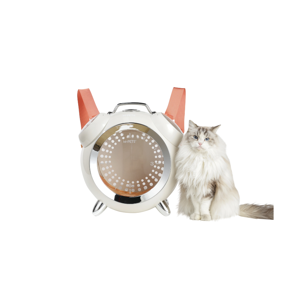 SIXITIES Horloge de transport pour animaux de compagnie Blanc