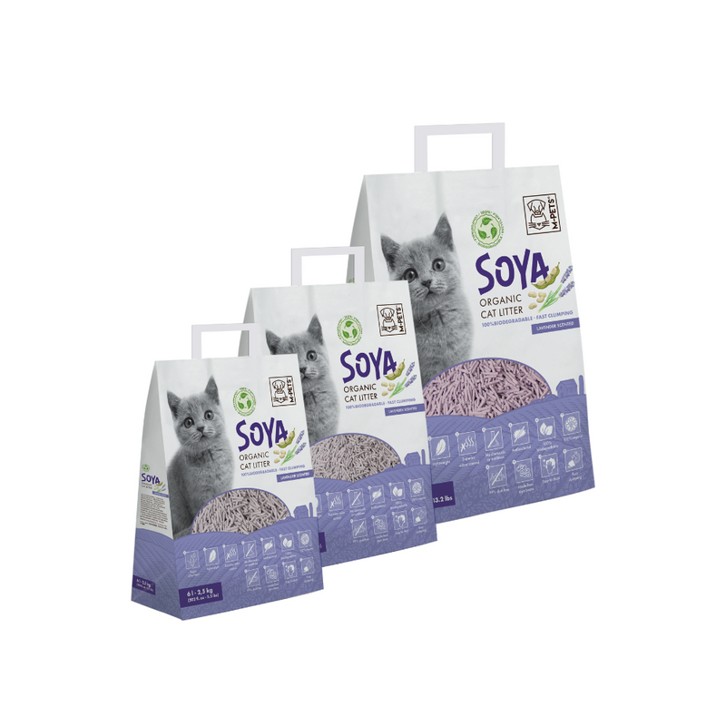 Litière pour chat biologique SOYA Lavande