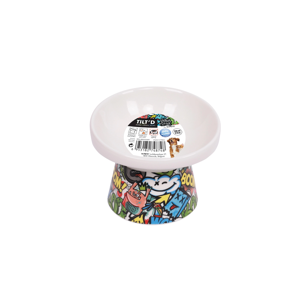 URBANSTYLE TILT'D Raised Ceramic Bowl Multicolor