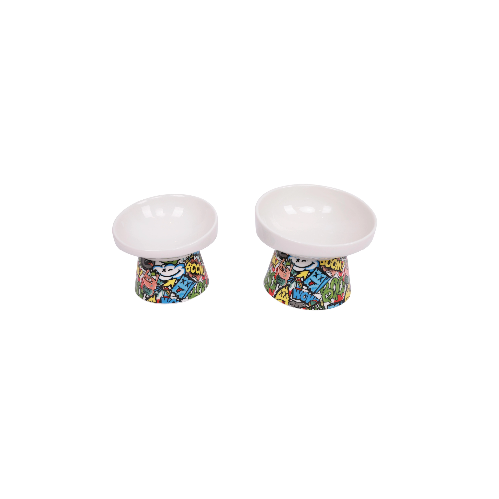 URBANSTYLE TILT'D Raised Ceramic Bowl Multicolor