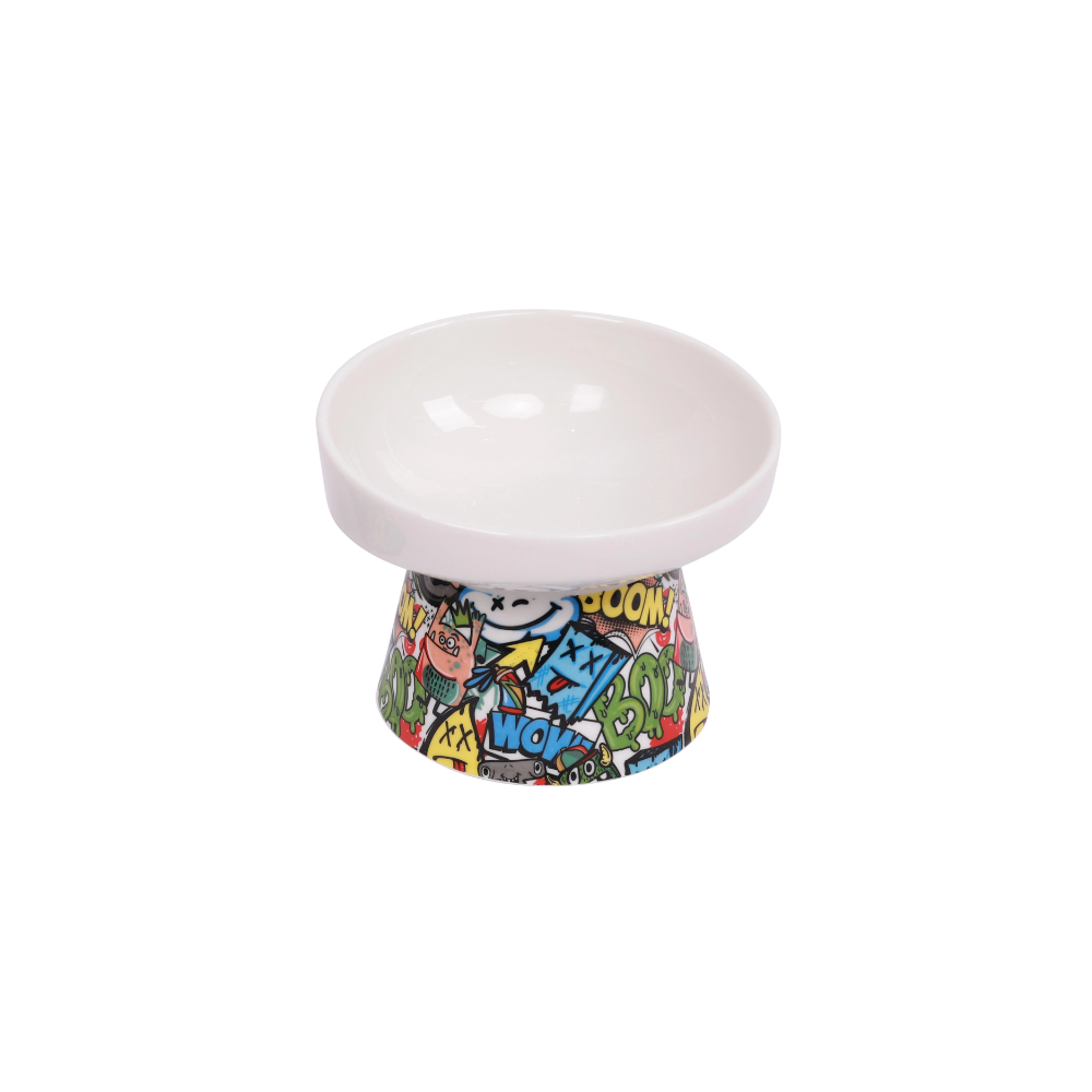 URBANSTYLE TILT'D Raised Ceramic Bowl Multicolor