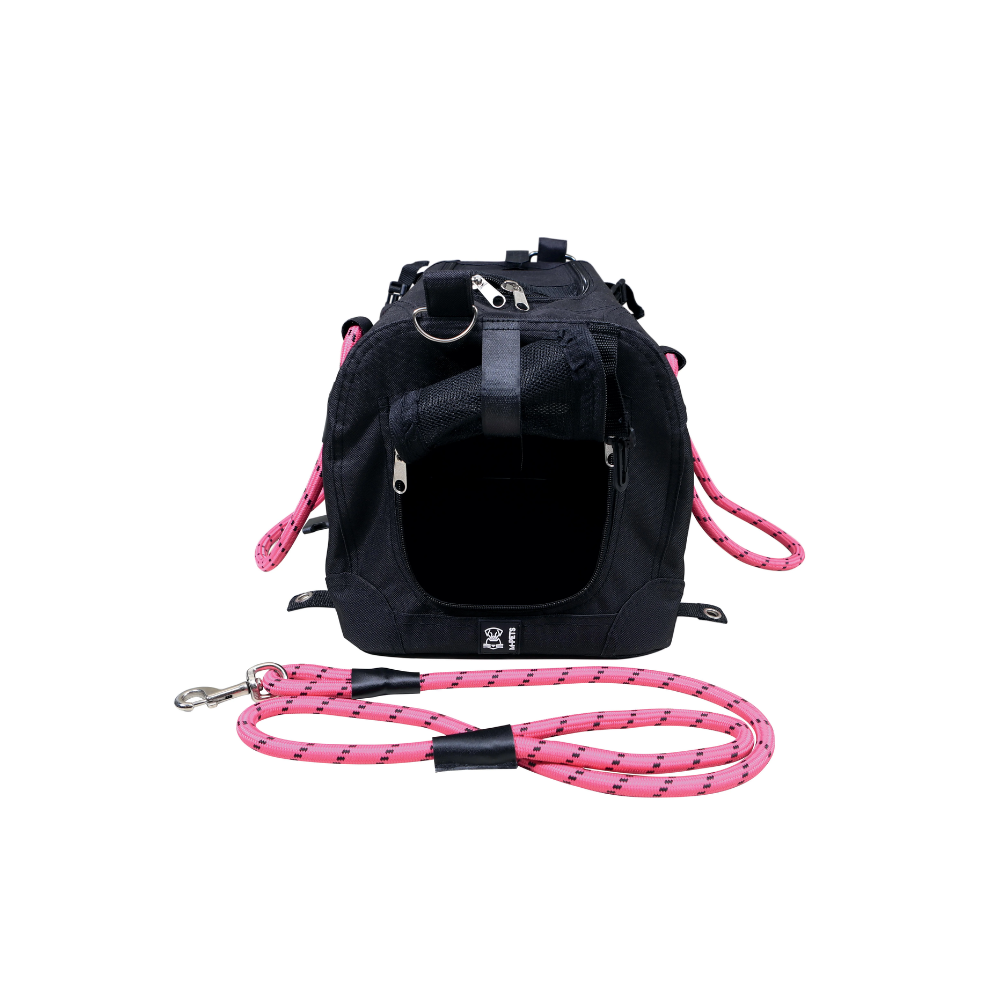 REMIX Travel Carrier 2 in 1 with Leash-Shoulder Belt - Black & Pink