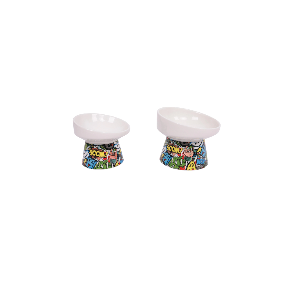 URBANSTYLE TILT'D Raised Ceramic Bowl Multicolor