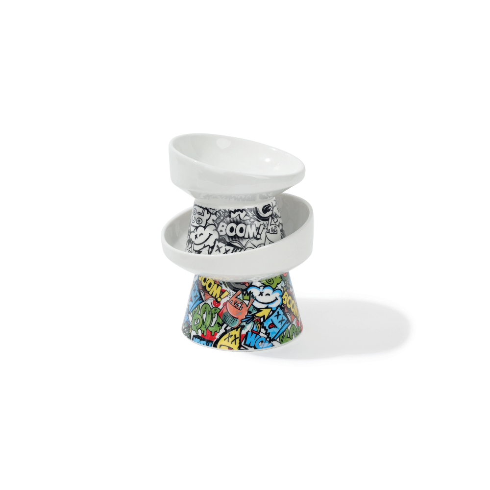 URBANSTYLE TILT'D Raised Ceramic Bowl Multicolor