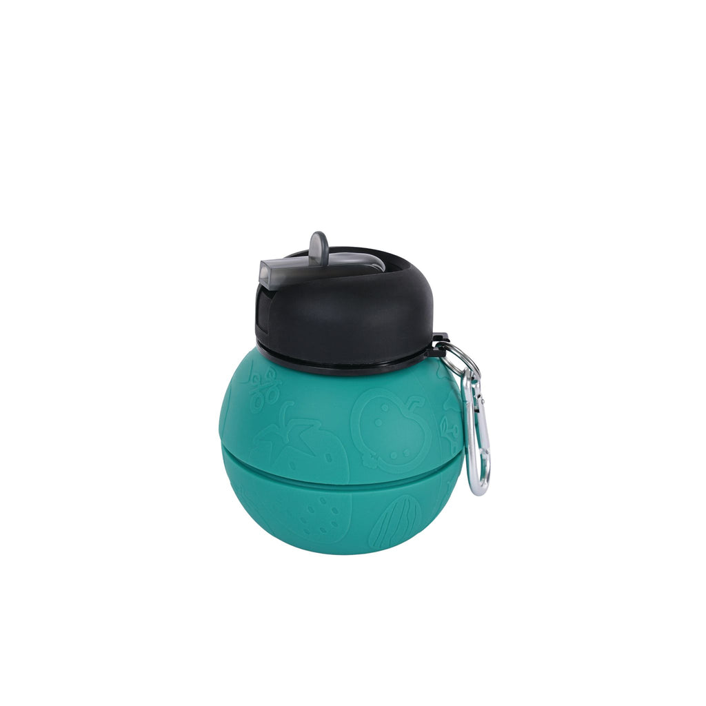 On the road Foldable dog water bottle 200ml-550ml 2 in 1 Turquoise Blue Color
