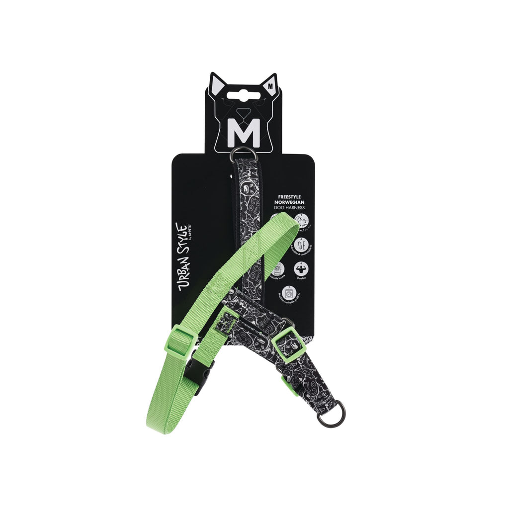 URBAN STYLE FREESTYLE Black & White Norwegian Dog harness