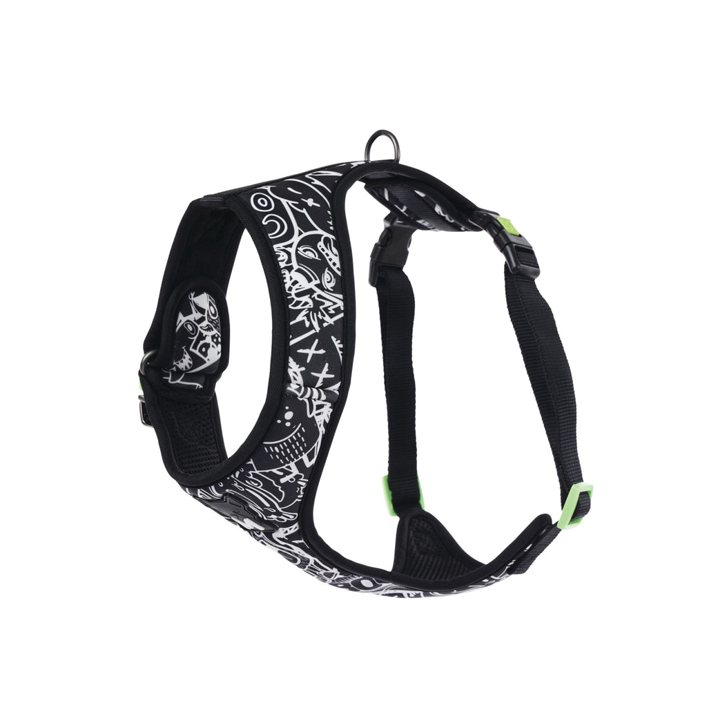 URBAN STYLE FREESTYLE Black & White Easy fit Dog harness