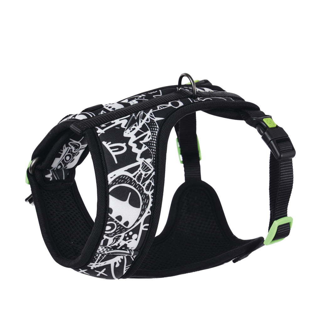 URBAN STYLE FREESTYLE Black & White Easy fit Dog harness