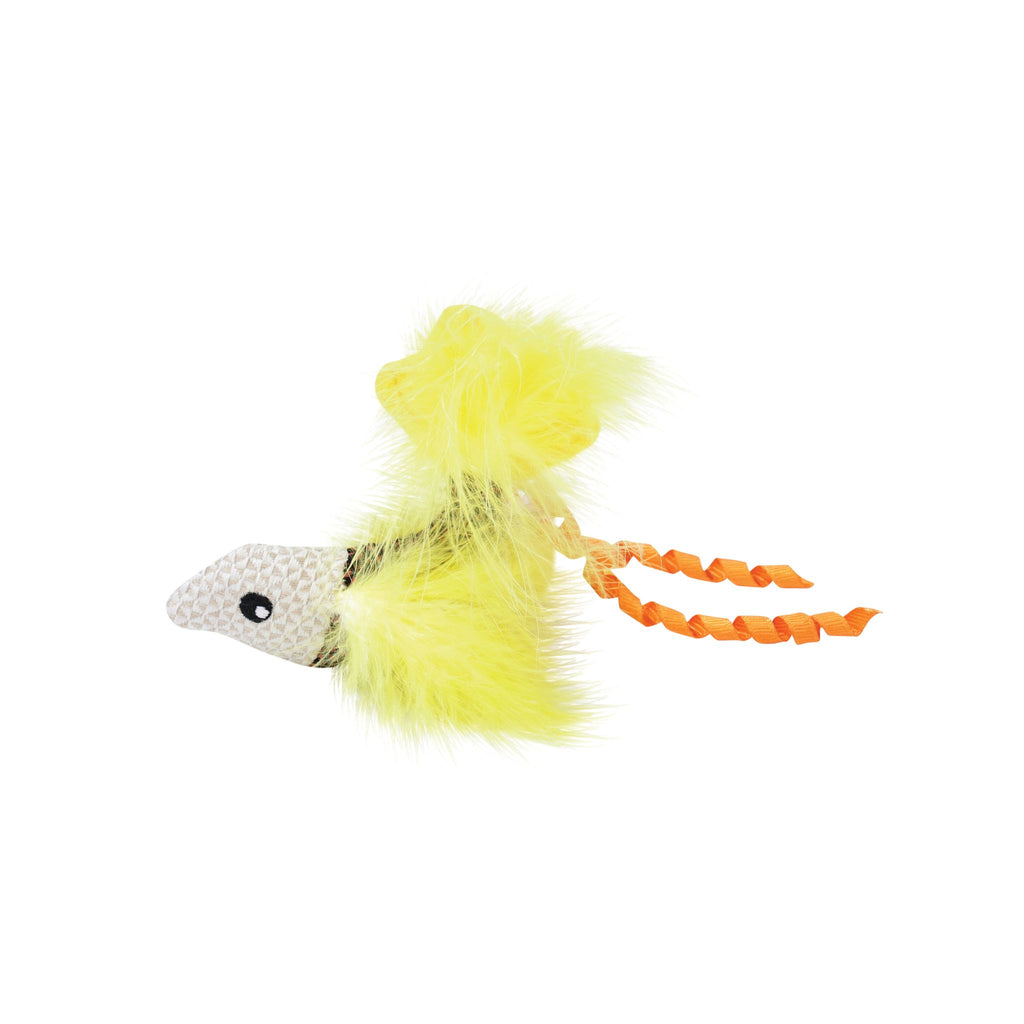 Plume catnip toy Yellow fish