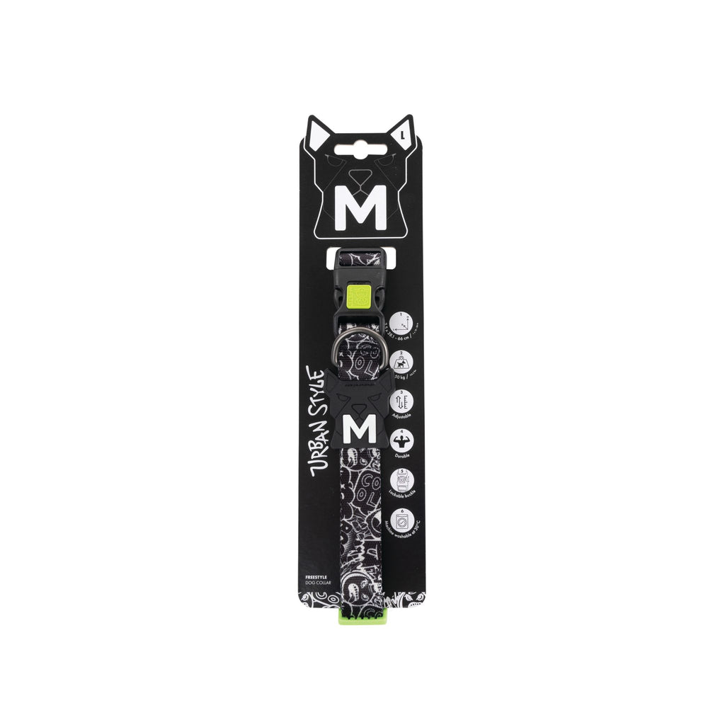 URBAN STYLE FREESTYLE Black & White Dog collar