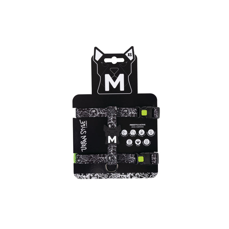 URBAN STYLE FREESTYLE Black & White Active Dog Harness