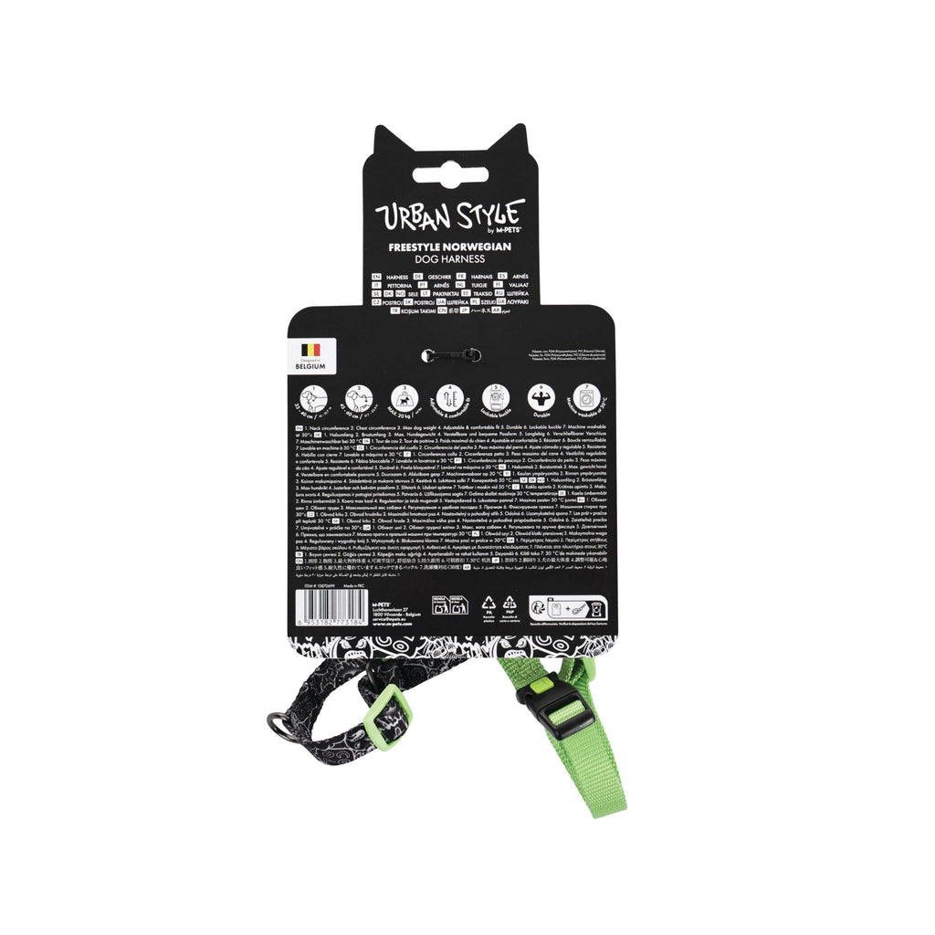URBAN STYLE FREESTYLE Black & White Norwegian Dog harness