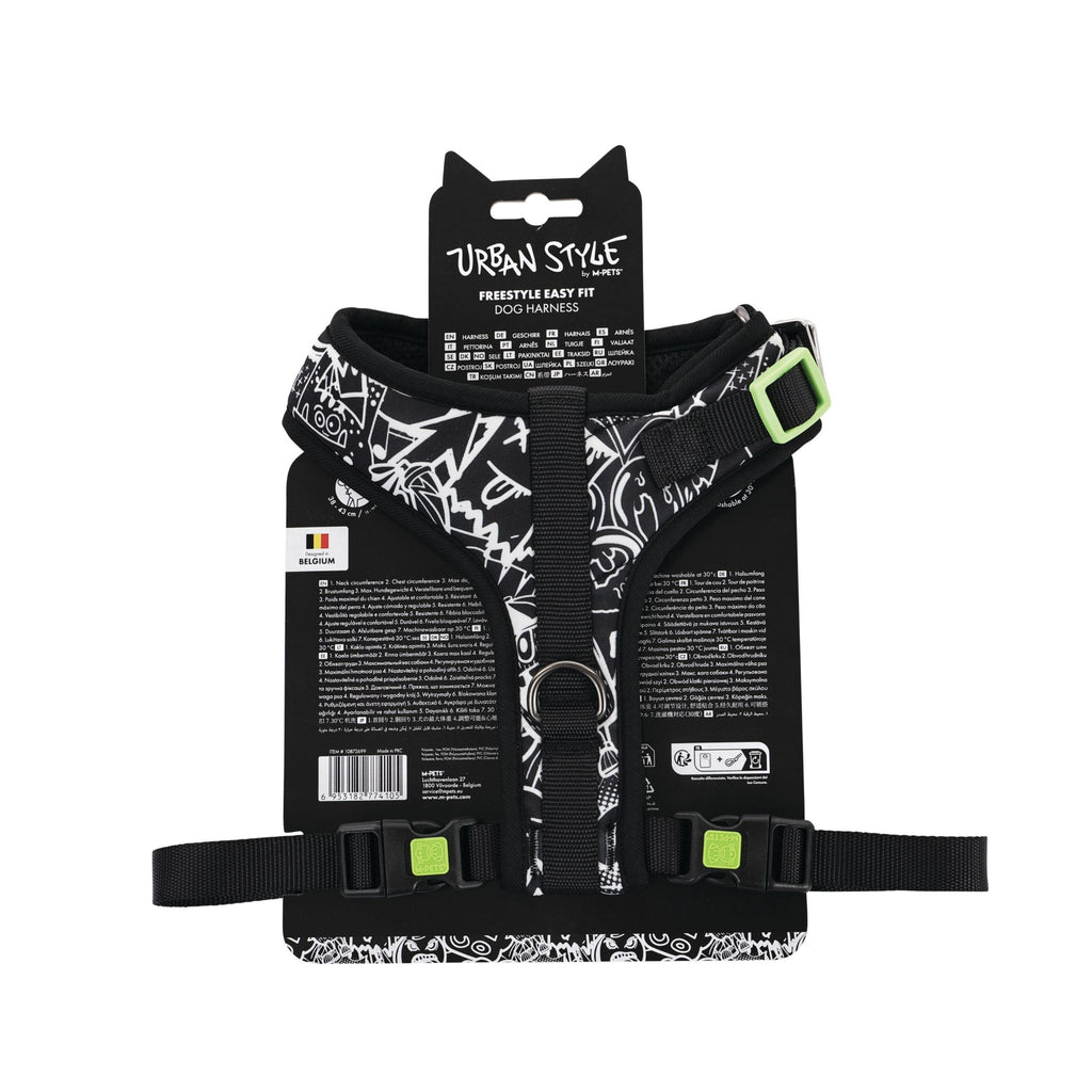 URBAN STYLE FREESTYLE Black & White Easy fit Dog harness