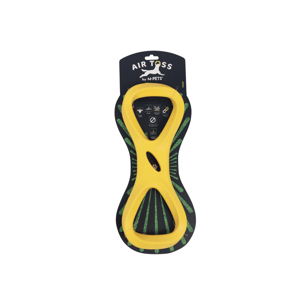 Jouet flottant pour chien AIR TOSS Twist - Jaune