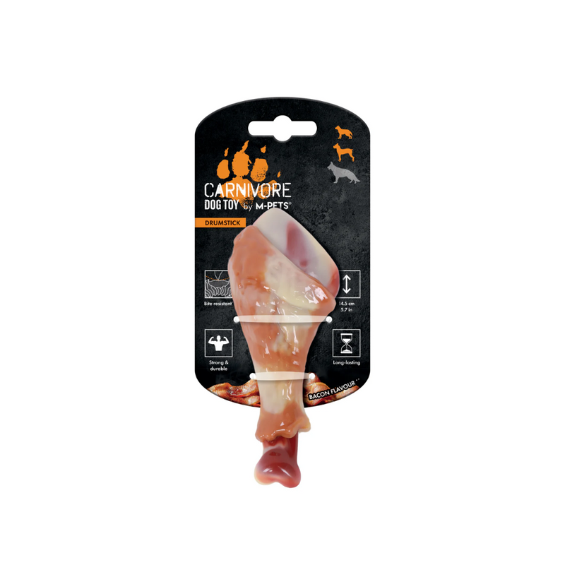 Jouet pour chien CARNIVORE Drumstick - Saveur Bacon