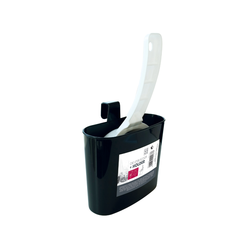 Cat Litter Scoop + Holder Black & White