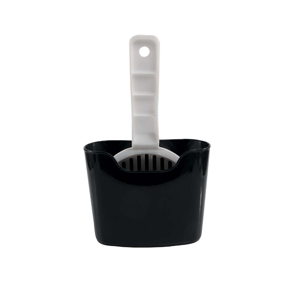 Cat Litter Scoop + Holder Black & White