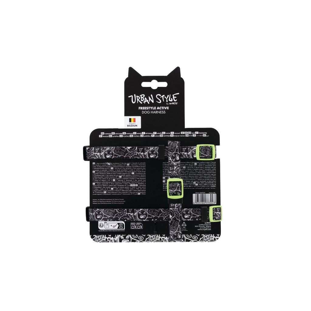 URBAN STYLE FREESTYLE Black & White Active Dog Harness