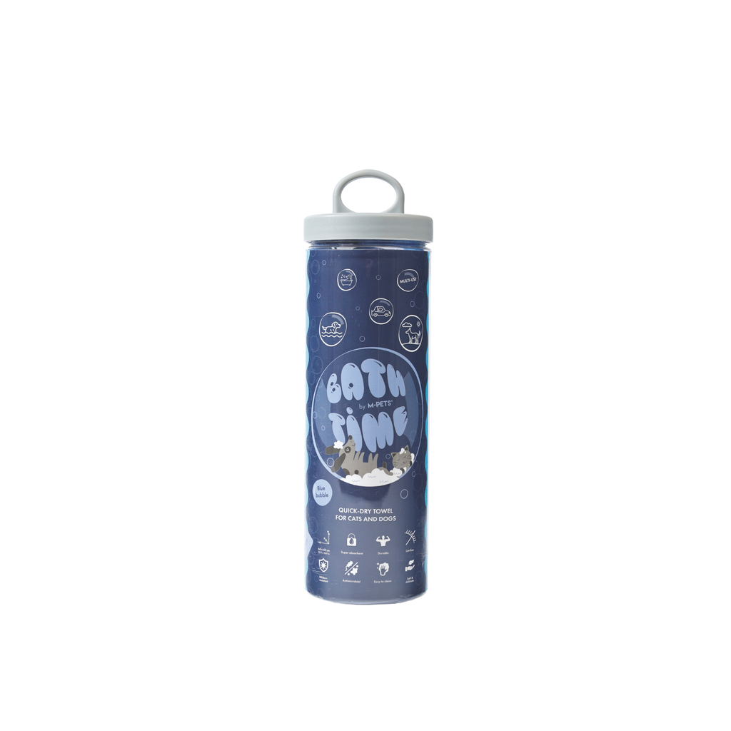 BATHTIME Quick-dry Towel for Cats and Dogs Blue Bubble
