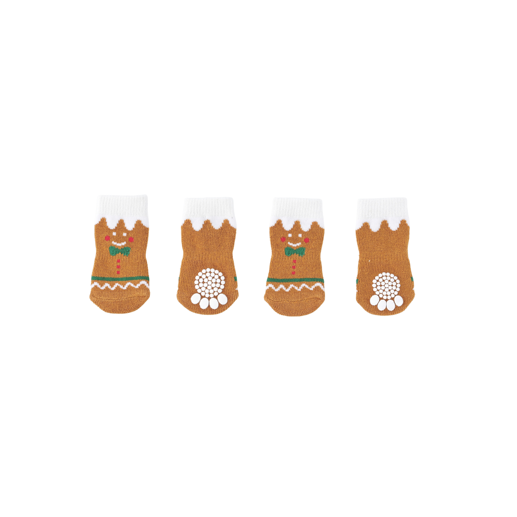 CHRISTMAS Pet Socks GINGERBREAD SOCKS 4pcs