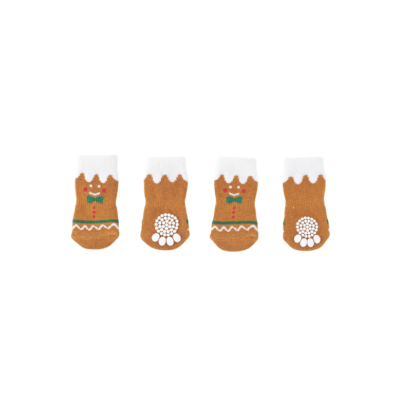 CHRISTMAS Pet Socks GINGERBREAD SOCKS 4pcs