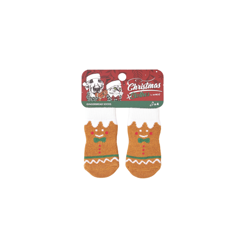CHRISTMAS Pet Socks GINGERBREAD SOCKS 4pcs