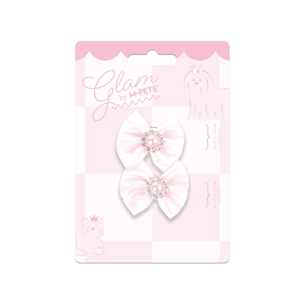 GLAM Hair Accessories for pets rubber band with pearl - Pink