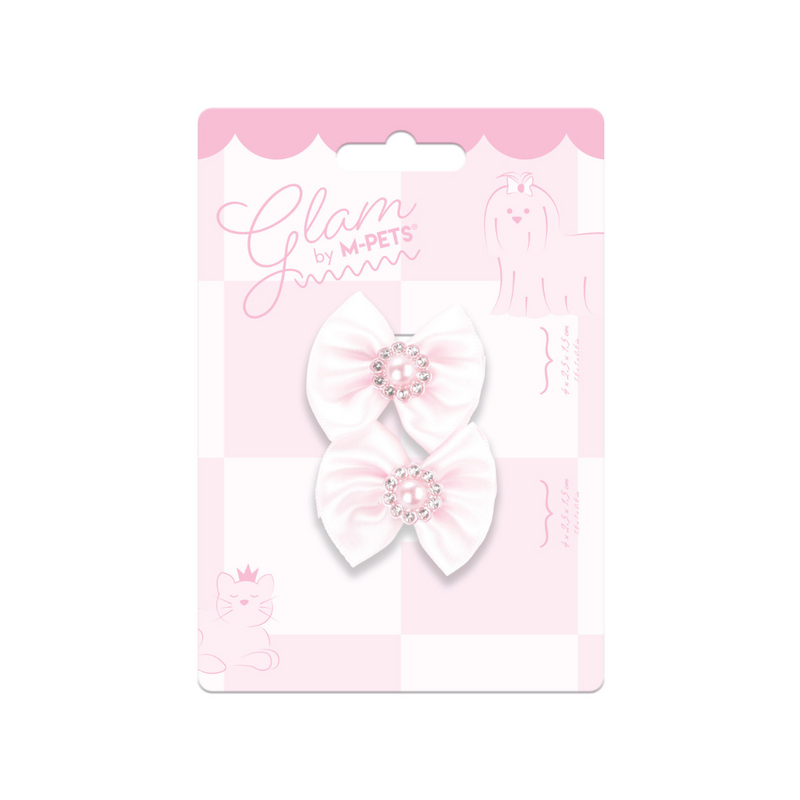 GLAM Hair Accessories for pets rubber band with pearl - Pink