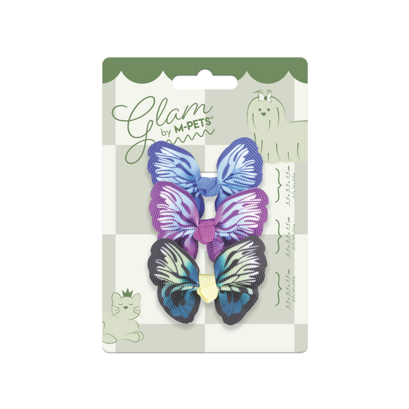 GLAM Hair Accessories for pets rubber band - Blue/Purple/Green