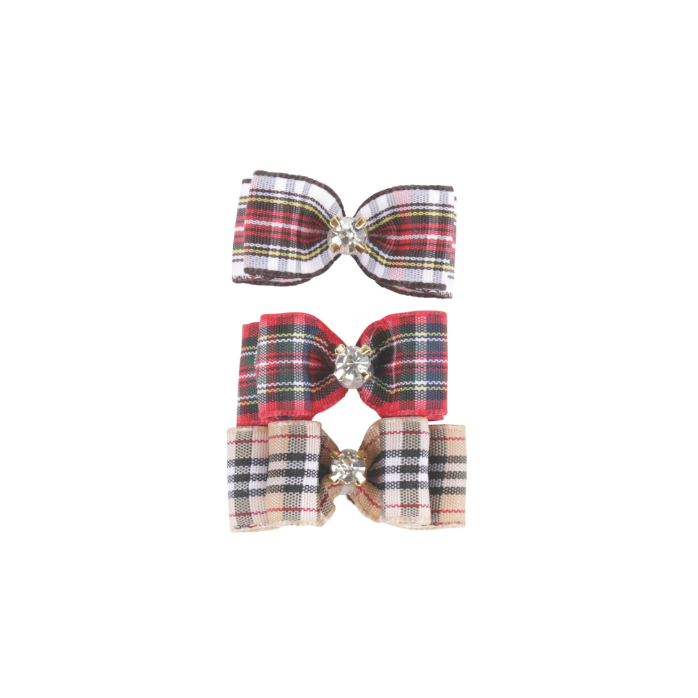 GLAM Hair Accessories for pets clip & rubber - Red