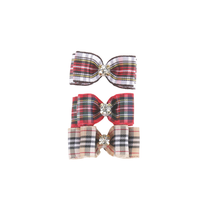 GLAM Hair Accessories for pets clip & rubber - Red