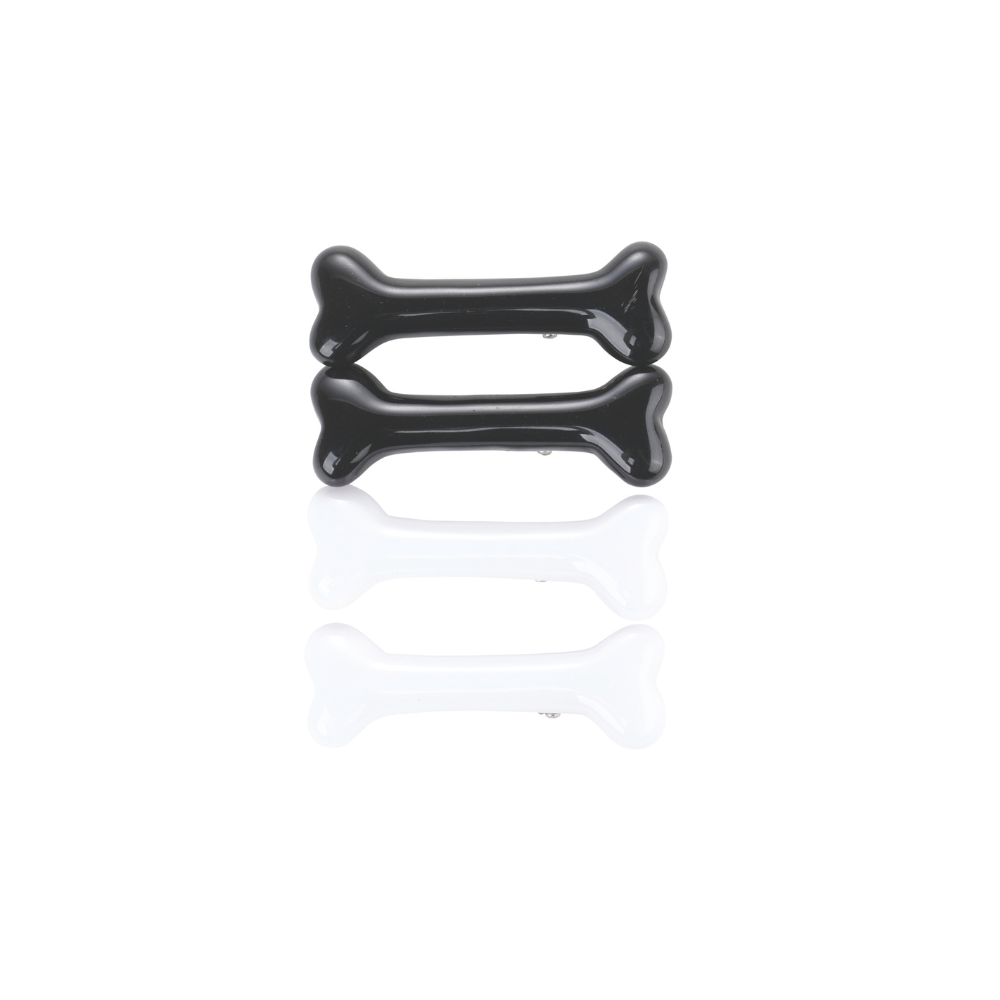 GLAM Hair Accessories for pets bone shape clip - Black &White
